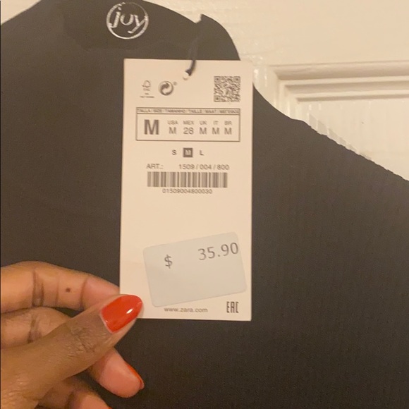 ❌SOLD❌ Zara Asymetric Knit Single Sleeve Top - Picture 3 of 3